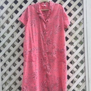 Paisley Button up Shirt Dress